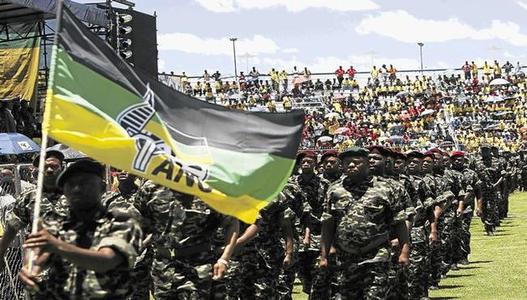 Umkhonto weSizwe veterans marching at ANC rally