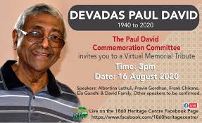 A tribute to a great struggle stalwart Paul David by Siva Naidoo