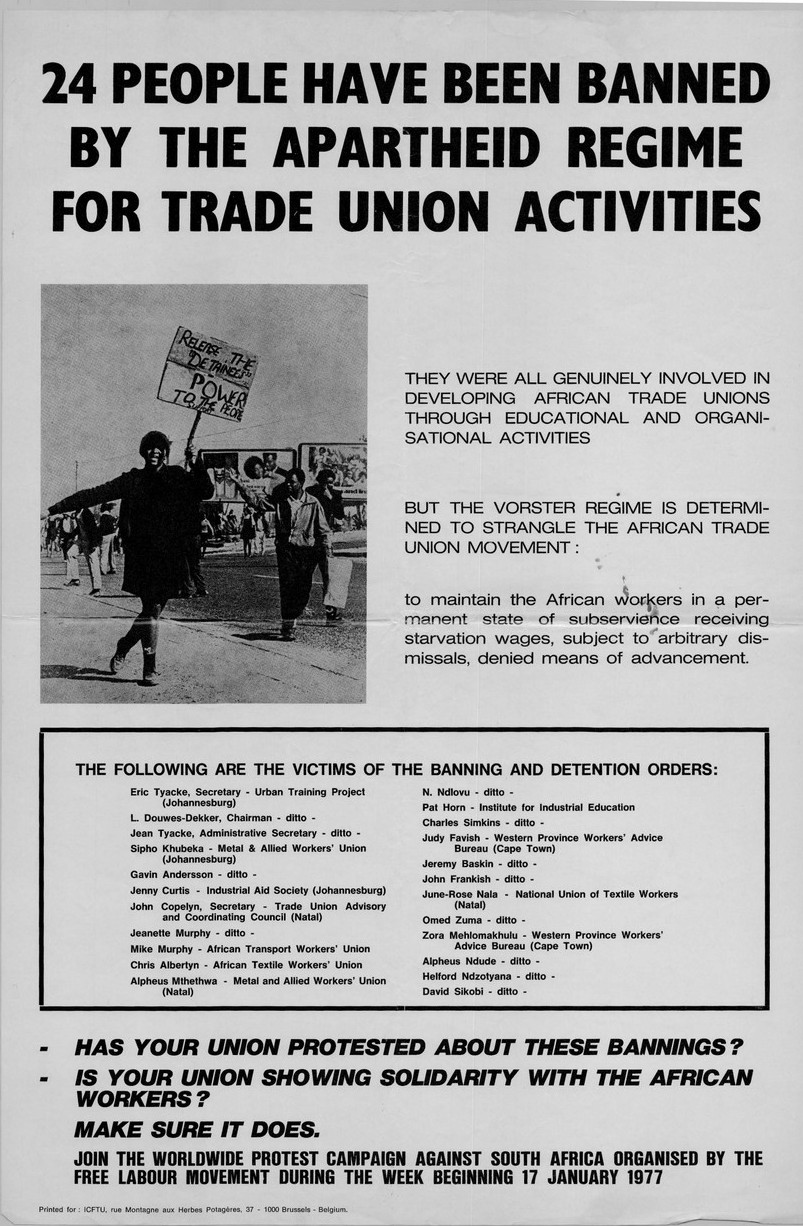 List of people banned under Apartheid