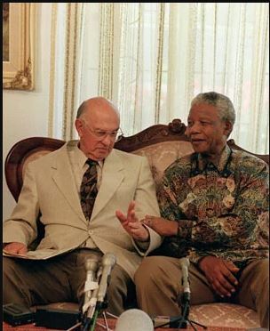 Nelson Mandela meets President P.W. Botha to begin negotiating the end of apartheid