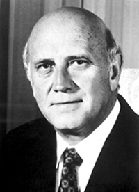 F.W. de Klerk is unanimously elected the new leader of the Transvaal NP