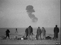 Fourth Nuclear bomb test by France in the Sahara