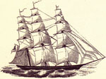 The Rosebud, en route from Calcutta to London, is stranded at Diaz Beach, Mossel Bay