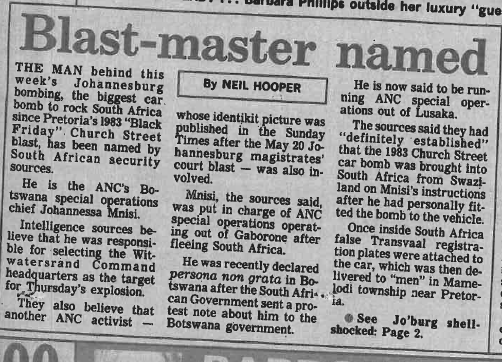 Blaster-master Named, by Neil Hooper, The Sunday Times, 2 August 1987