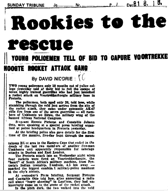 Rookies to the rescue, by David Niddrie, Sunday Tribune, 16 August 1981