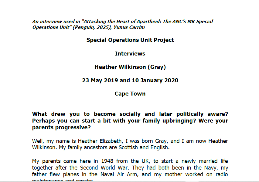 Interview with Heather Wilkinson (Gray), 23 May 2019 and 10 January 2020