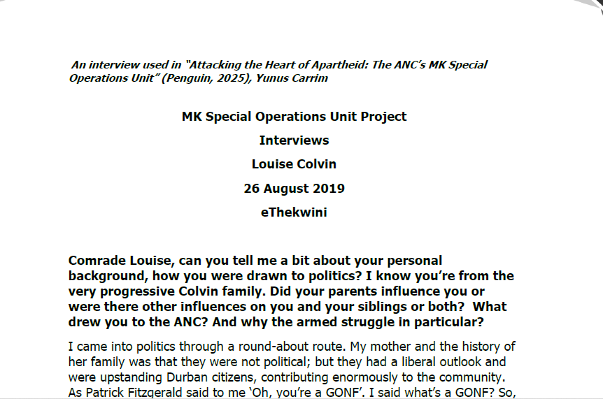 Interview with Louise Colvin, 26 August 2019