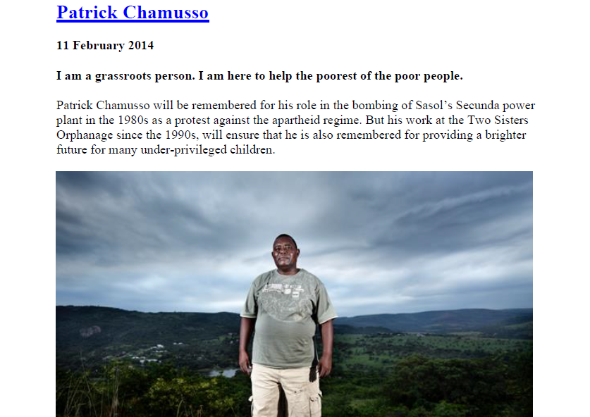 Patrick Chamusso - I am a grassroots person. I am here to help the poorest of the poor people