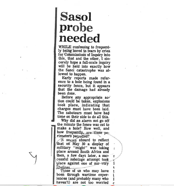 Sasol probe needed, source unknown 5