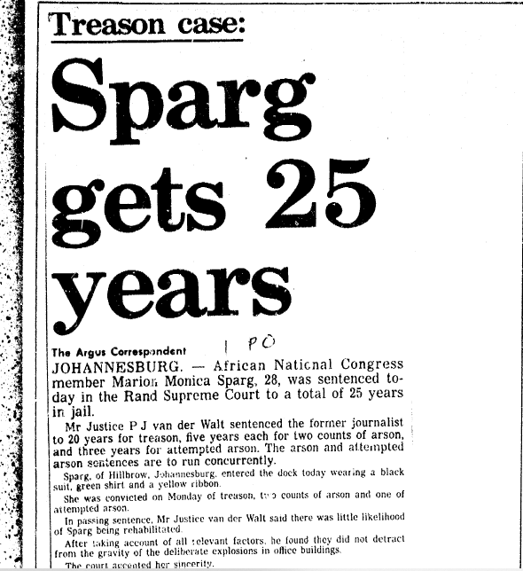  Police station operations, 1986, Sprag gets 25 years, Argus, 6 November 1986