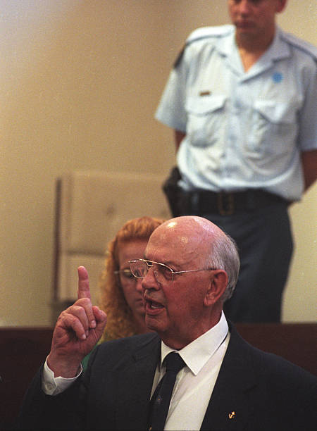 P.W. Botha, former South African State President, appears in court for refusing to testify at the TRC