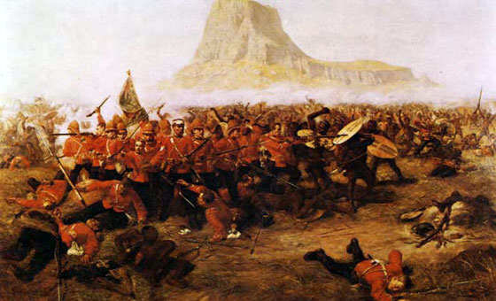 Zulu army defeat British Army at the Isandlwana Mountain