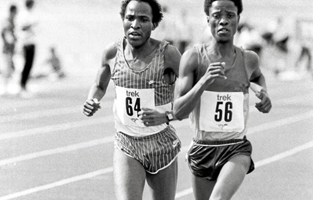 After being allowed into the racially exclusive SA Amateur Athletics Union, Matthews Motshwarateu, breaks the national 5,000m record