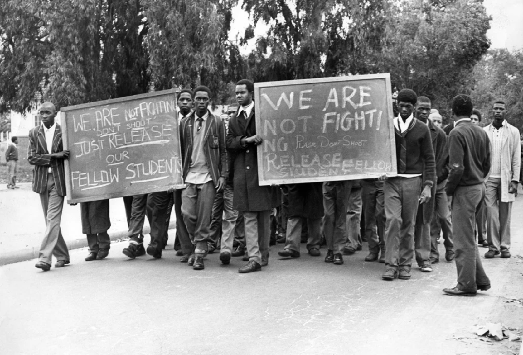 Langa, Nyanga and Gugulethu students march through the Cape Town CBD