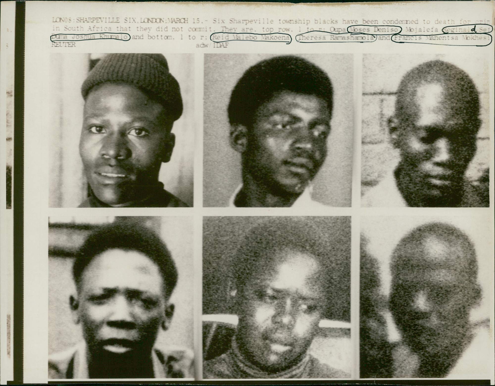 P. W. Botha grants reprieve to the “Sharpeville Six”