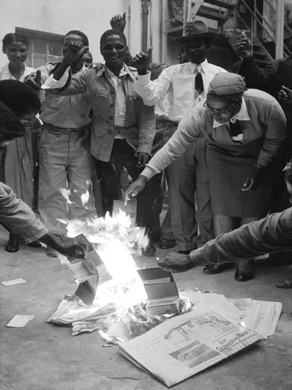 Blacks are making bonfires of their “passes” in Johannesburg