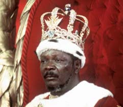 Jean-Bedel Bokassa, ruler of Central  African Empire, crowns himself.