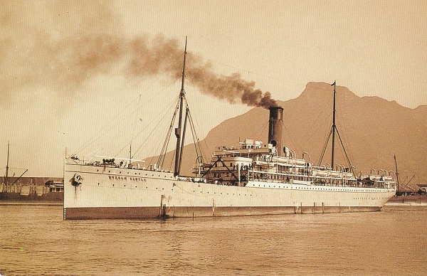The 1st troop ship to set sail after the sinking of the SS Mendi