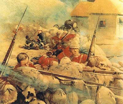The British successfully thwart the Zulu attack at Rorke’s Drift