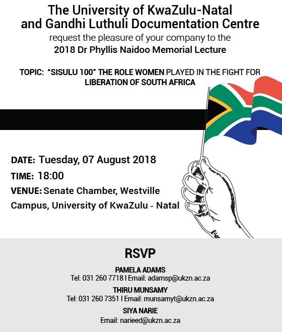 2018 Dr Phyllis Naidoo Memorial Lecture