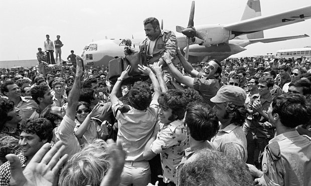 Air France A-300B Airbus hijacked from Athens arrives at Entebbe, Uganda