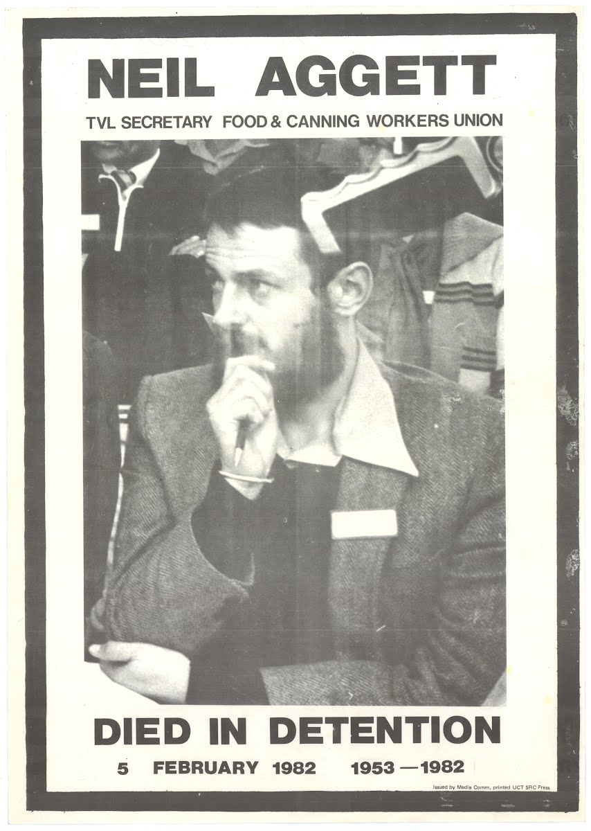 Poster issued by the Media Committee and printed by the UCT SRC Press in 1982, Source: South African History Archive