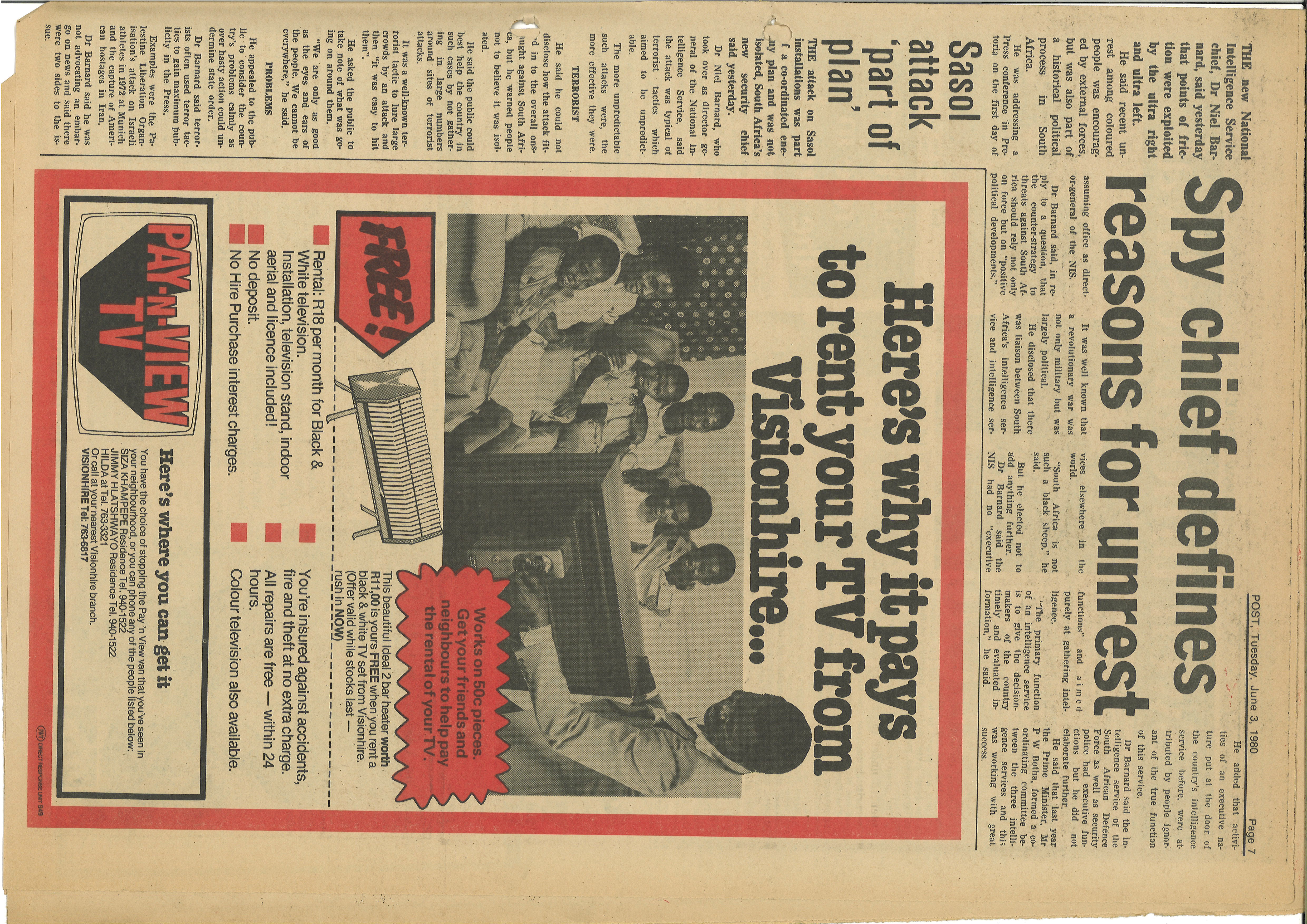 Spy chief defines reasons for unrest, Post Transvaal, 3 June 1980, Part 4