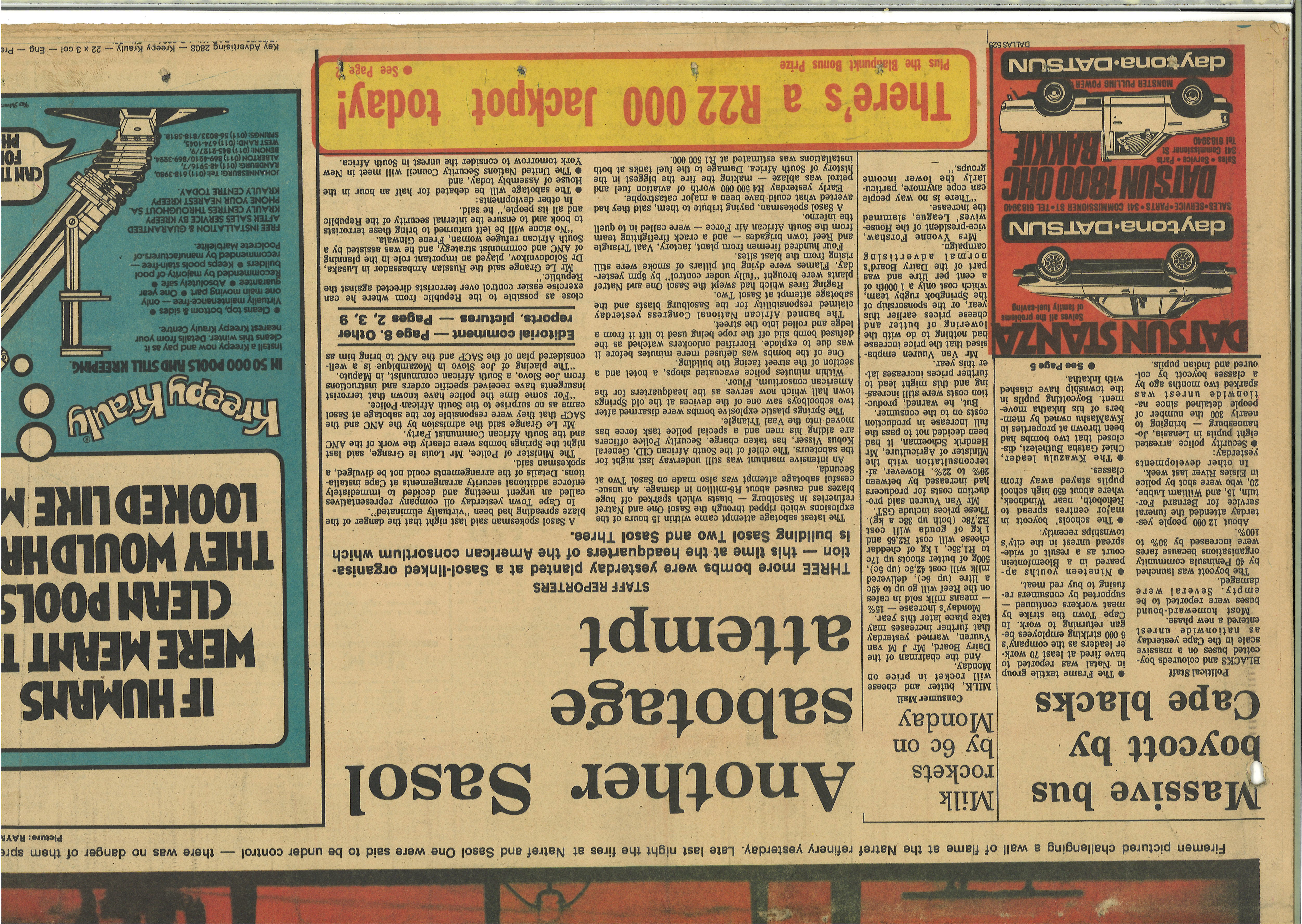 Another Sasol sabotage attempt, Rand Daily Mail, 3 June 1980, Part 2