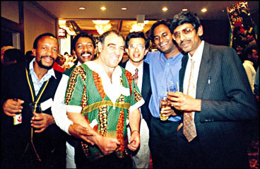With Ronnie Kasrils and other ANC members - ANC 1994 victory celebration