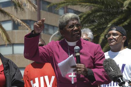 Demonstrators, led by political and religious leaders, staged a march to Parliament to protest the governments HIV/Aids policies