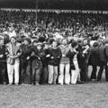 Apartheid protesters took to the field before a Springbok-Waikato game in New Zealand, 1981