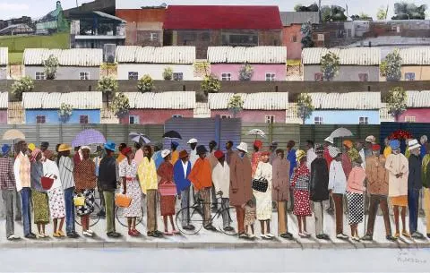 The Past and the Present ... Now is the Time by Sam Nhlengethwa