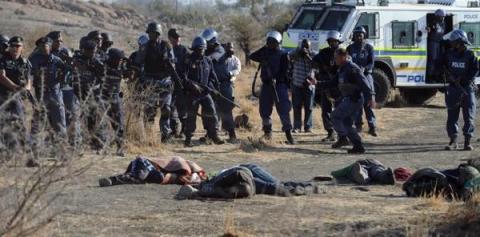 Marikana, police and victims of the shooting, 2012