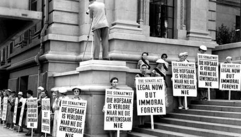 Black Sash activists protest the disenfranchisement of coloured voters - 1955