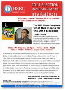 2014 Election Manifesto Seminars Invitation ANC