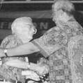 Joe Slovo and Nelson Mandela at the 49th ANC National Conference at Bloemfontein, December 1994