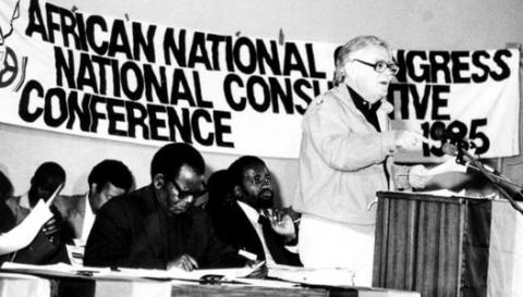 Joe Slovo and Oliver Tambo at the second ANC National Consultative Conference - Kabwe, Zambia, June 1985