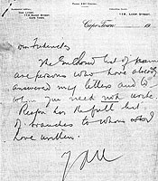 Dr Abdurahman kept a close watch on even the more detailed affairs of the A.P.O This note is own handwriting says: "Dr Fredericks, the enclosed list of names are persons who have already answered my letters and to whom you need not write. Reag has the full list of branches to whom I have written".<br>Yours<br> <em>AA</em> <br> <em>List of names on reverse side of letter:J.J.Fransman, Victoria West;W.Willenberg, Napier str.,Worcester; W.P.Theys,teacher,Montagu,W.Swapenpoel,chairman in Coloured Union, G. W. Crowe, Box 6481, Johannesburg. </em>