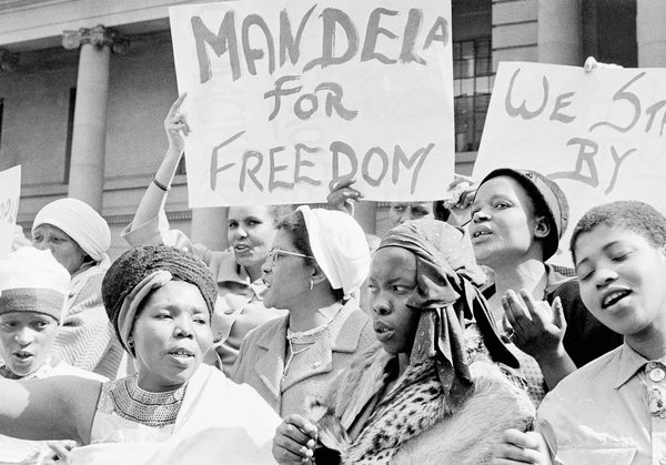 Women protested for Mandela's release