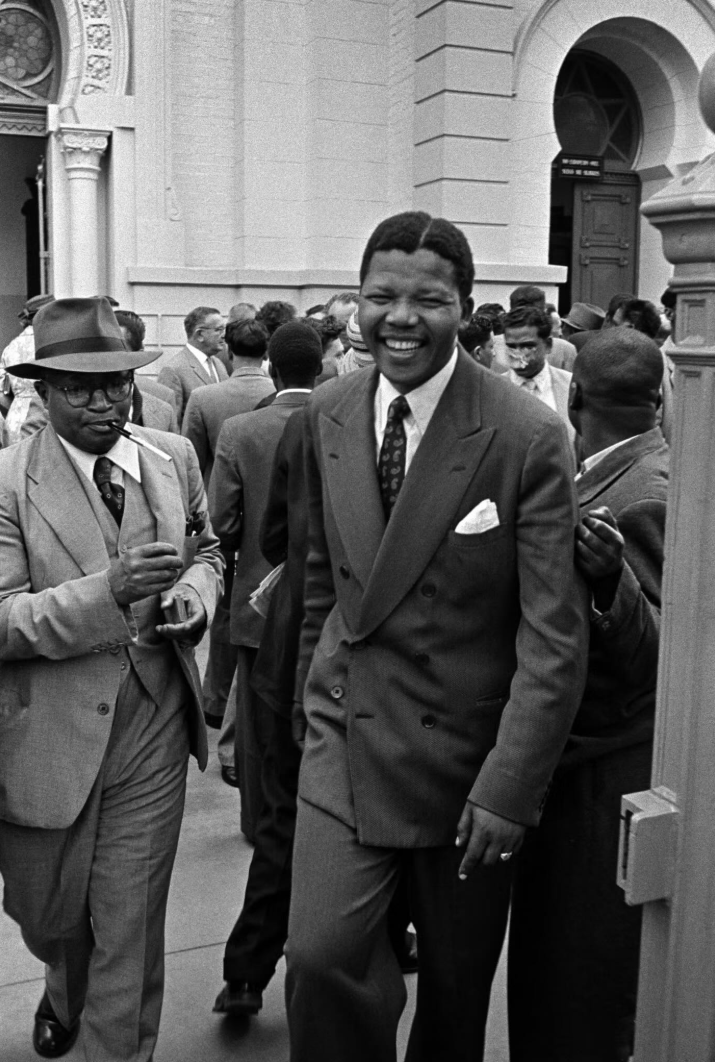 Mandela with Moses Kotane outside the Old Synagogue, Pretoria, on the day when the last of the accused were finally acquitted. Photograph: JÃ¼rgen Schadeberg