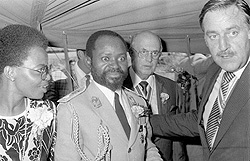 Graca and Samora Machel with "very good friends" president P.W. Botha & foreign minister Pik Botha at the signing of the Nkomati Accord in 1984