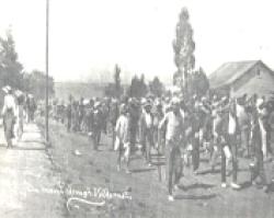 Gandhi leads a march