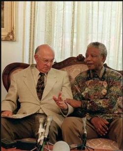 Nelson Mandela meets President P.W. Botha