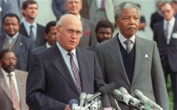 F. W. de Klerk (left) with Nelson Mandela (right), Source: Getty Images