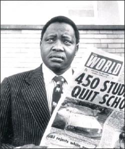 Percy Qoboza with The World newspaper, of which he was editor