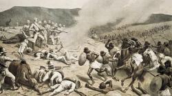 Stock Photo - The Battle of Dogali, January 26, 1887. Italian Colonialism in East Africa, 19th century. Bologna, Museo Civico Del Risorgimento (Historical Museum)