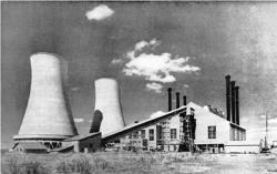 Vaal power station. The two cooling towers shown were completed in 1940. Source: Eskom