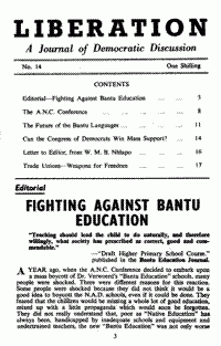 Editorial: Fighting Against Bantu Education | South African History Online