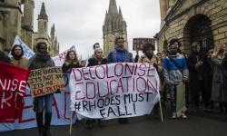 Student protest at Oriel College. Photograph: David Hartley/Rex/Shutterstock