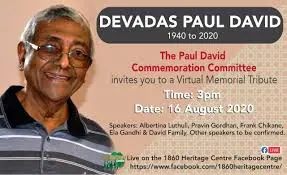 A tribute to a great struggle stalwart Paul David by Siva Naidoo